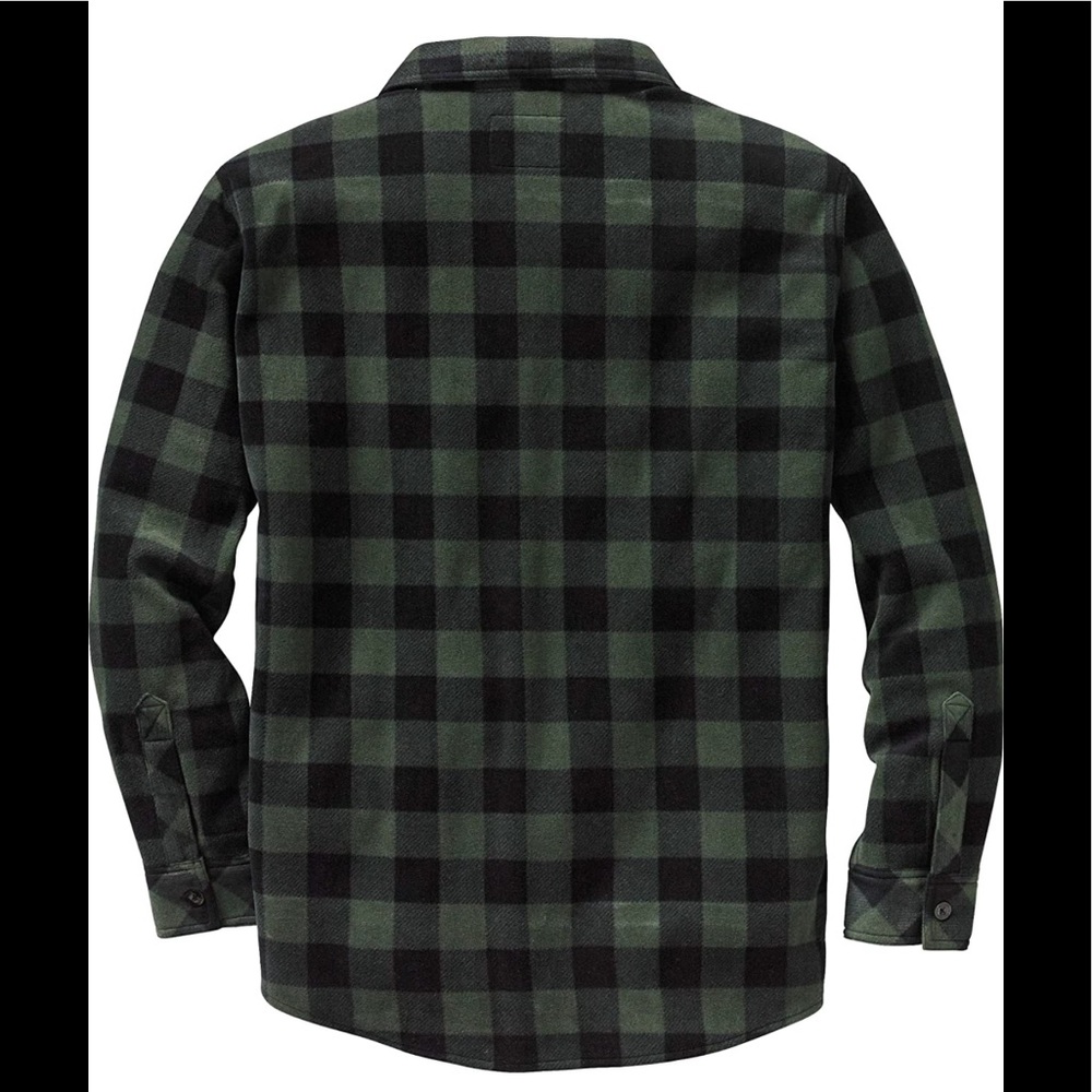 BRAND NEW STYLISH MEN PLAID FLEECE BUTTON DOWN SHIRT NWT - Picture 2 of 7